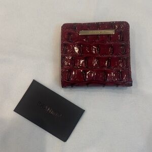 NEW Brahmin Croc-Embossed Mini Wallet - Wine Red